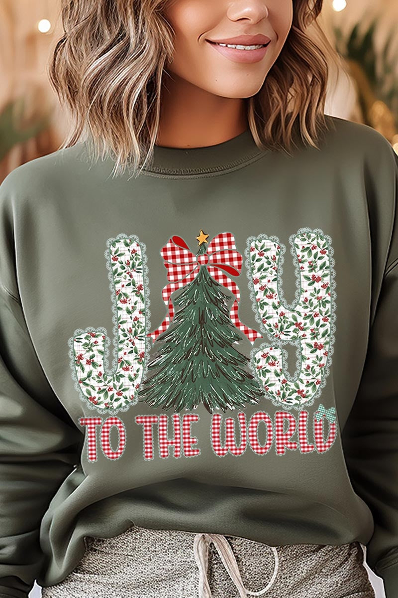 UL180-E3213 Joy to the World Graphic Sweatshirt $20
