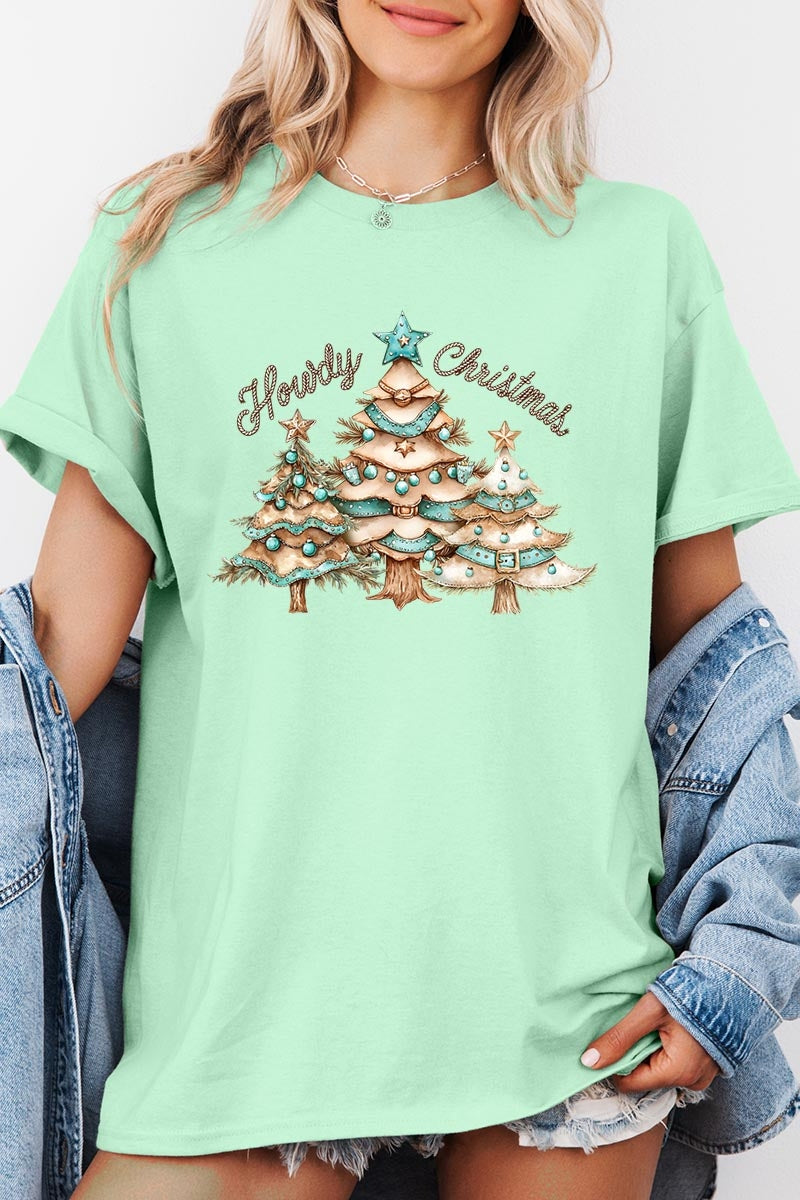 5000-E3185 Howdy Christmas Graphic Heavy Cotton Tee $9