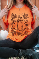 US3001-E3162 Fall Pumpkin Graphic Tee $12.5