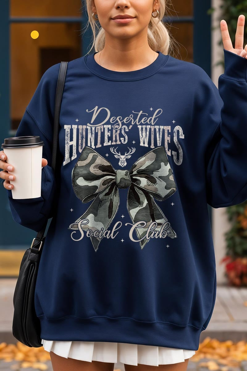 UL180P-E3193 Huntersu2019 Wives Social Club Graphic Plus Sweatshirt $25