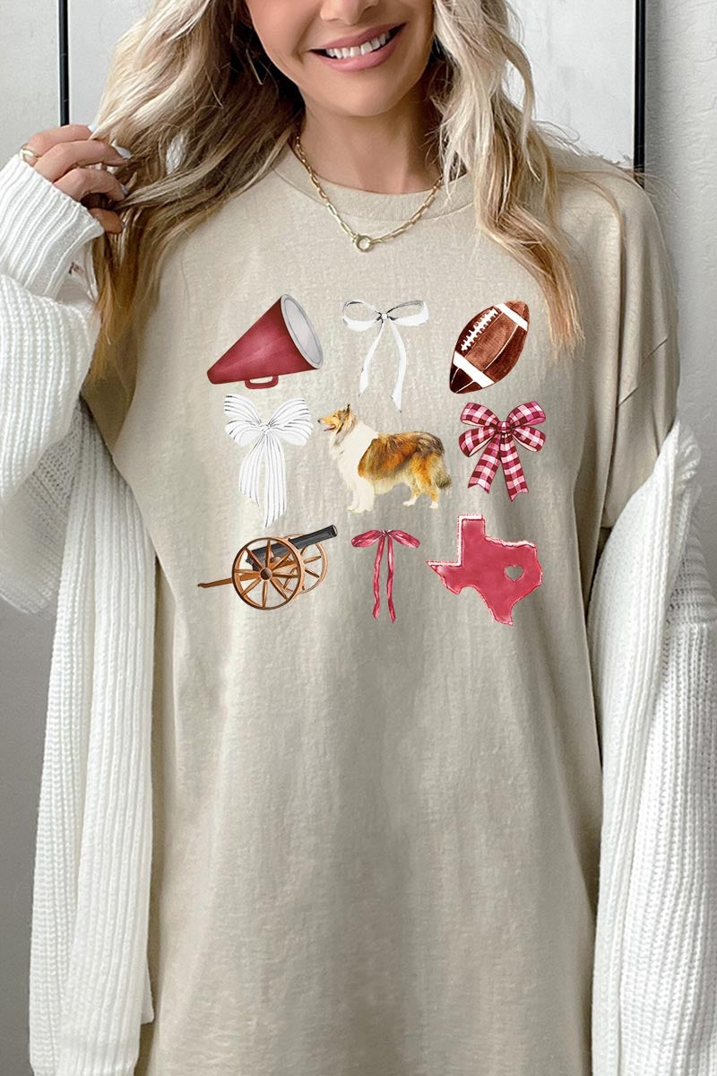 5000P-E3079 Texas Football Graphic Plus Heavy Cotton Tee $12.75