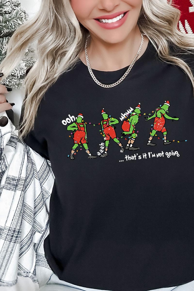 US3001-E3203 Grinch Dance Funny Christmas Graphic Tee $12.5
