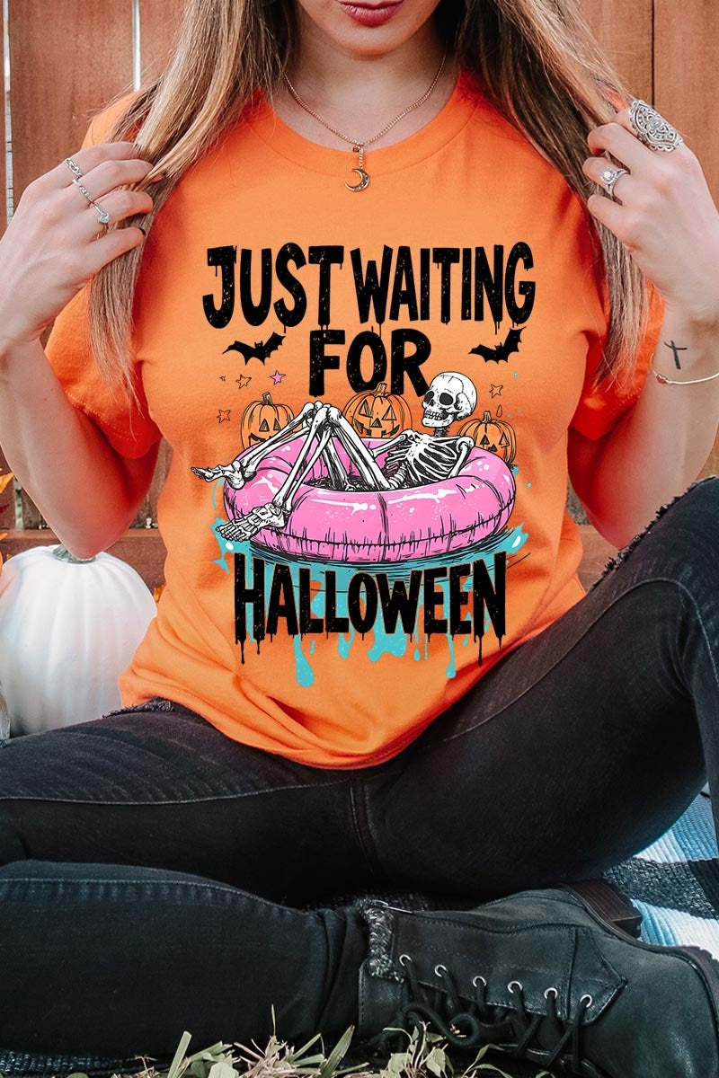 US3001P-E3138 Just Waiting For Halloween Graphic Plus Tee $16