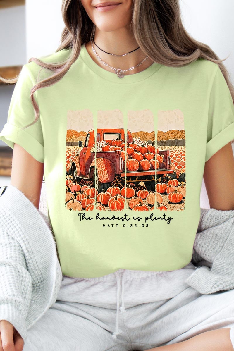 US3001-E3172 Harvest Is Plenty Graphic Tee $12.5