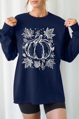 UL240P-E3162 Fall Pumpkin Graphic Plus Long Sleeve Tee $17