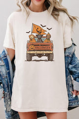5000-E3150 Halloween Truck Dogs Graphic Heavy Cotton Tee $9