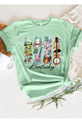 US3001-E3061KY Kentucky State Brushstroke Graphic Tee $12.5