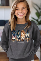 UL180B-E3204Z Savior Is Born Nativity Kids Graphic Sweatshirt $20