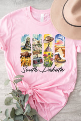 US3001-E3061SD South Dakota State Brushstroke Graphic Tee $12.5