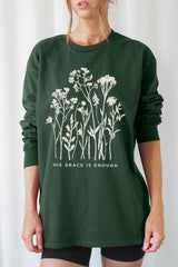 UL240P-E3146 Christian Wildflower Graphic Plus Long Sleeve Tee $17