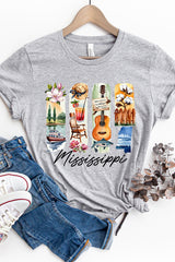US3001-E3061MS Mississippi State Brushstroke Graphic Tee $12.5