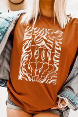 US3001-E3177 Skeleton Hands Zebra Graphic Tee $12.5