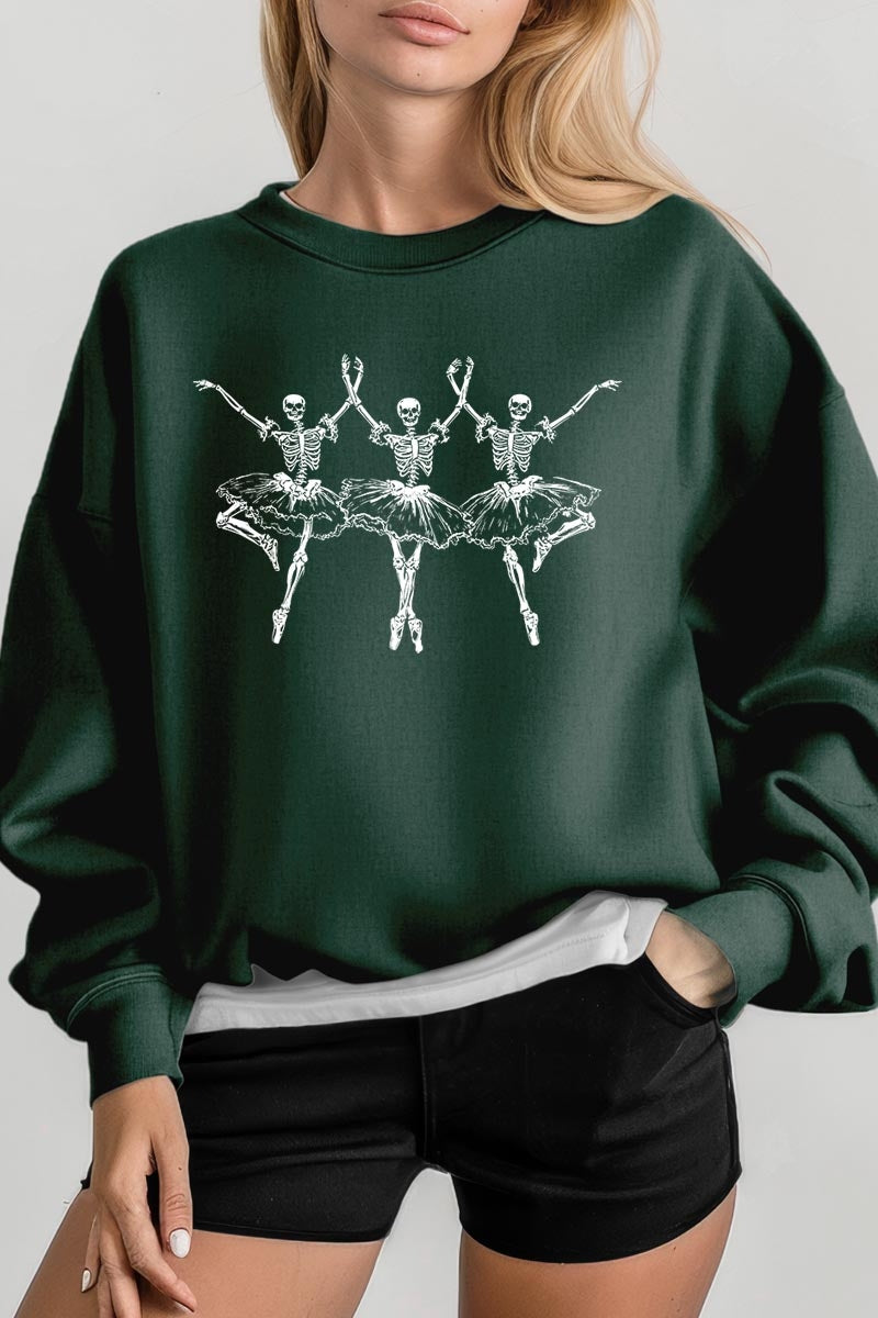UL180-E3156 Halloween Ballerina Graphic Sweatshirt $20