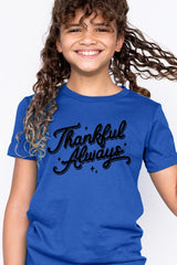 US3001Y-E3168Z Thankful Always Kids Graphic Tee $11