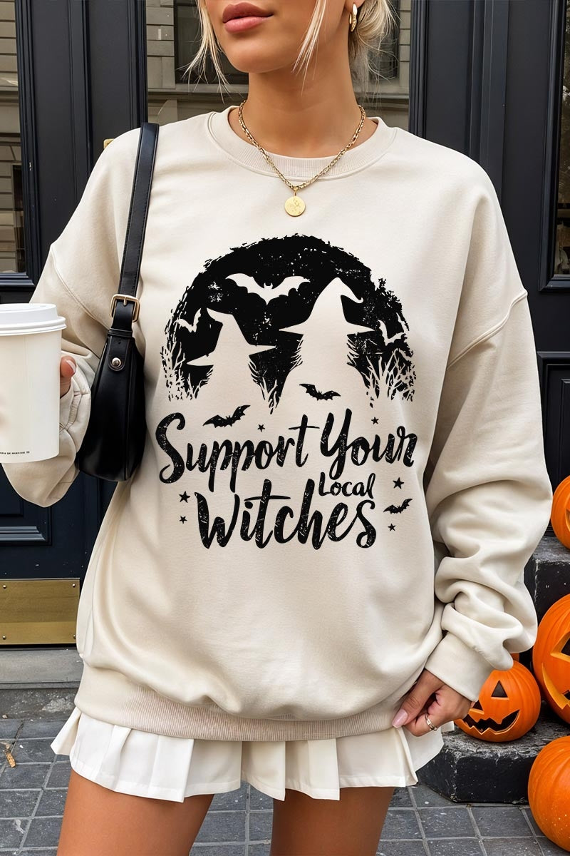 UL180-E3161 Local Witches Halloween Graphic Sweatshirt $20