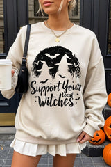 UL180P-E3161 Local Witches Halloween Graphic Plus Sweatshirt $25