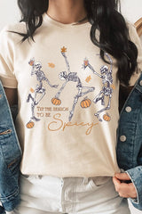 US3001-E3123 Halloween Skeleton Graphic Tee $12.5