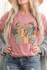 US3001P-E3154 Give Thanks Bow Graphic Plus Tee $16