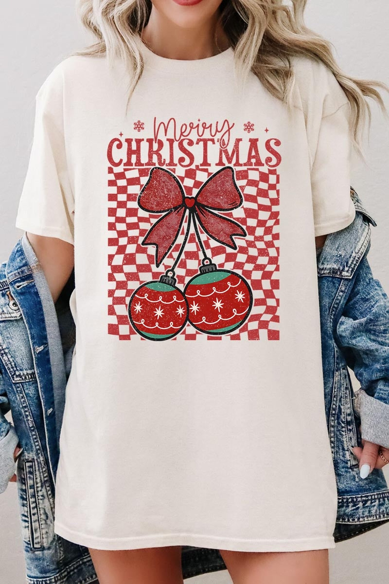 5000P-E3196 Cherry Ornament Christmas Graphic Plus Heavy Cotton Tee $12.75