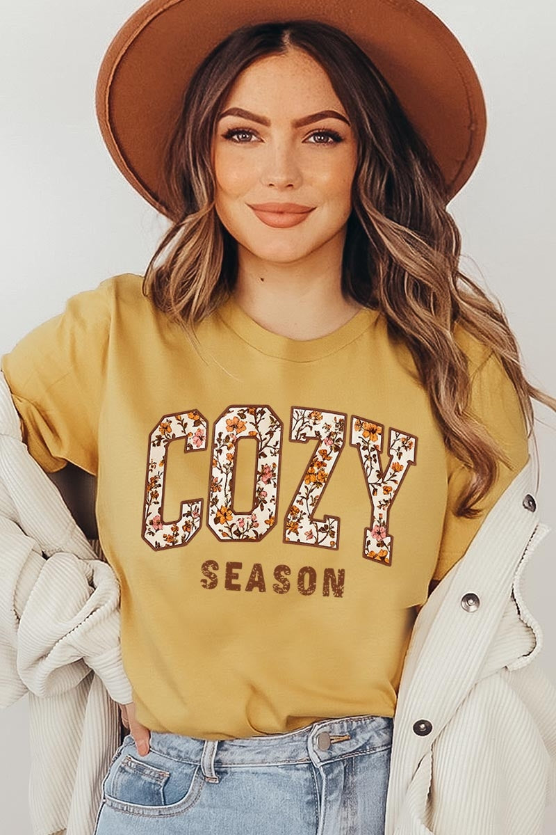 US3001P-E3082 Cozy Season Graphic Plus Tee $16