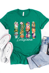 US3001P-E3061LA Louisiana State Brushstroke Graphic Plus Tee $16