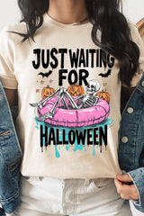 US3001P-E3138 Just Waiting For Halloween Graphic Plus Tee $16