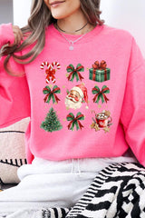 UL180-E3217 Santa Gifts & Bows Christmas Graphic Sweatshirt $20