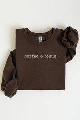 UL180-E3209 Coffee & Jesus Graphic Sweatshirt $20