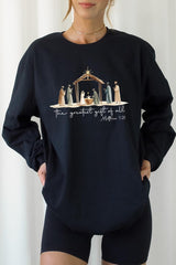 UL240-E3183 Nativity Gift Graphic Long Sleeve Tee $13.75