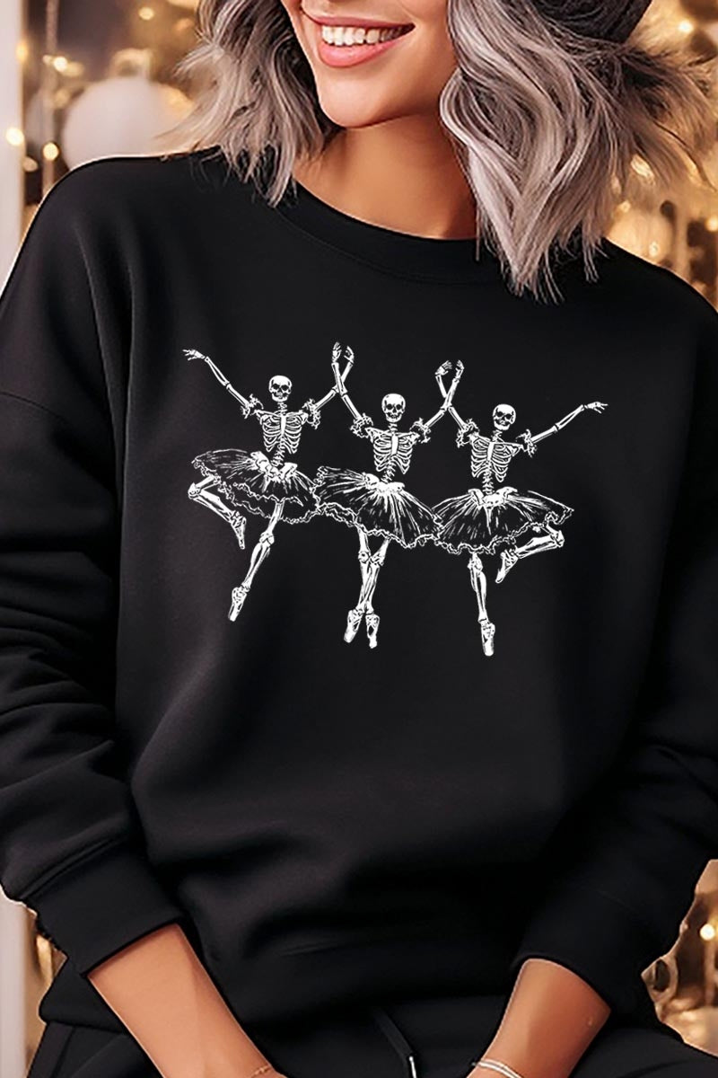 UL180-E3156 Halloween Ballerina Graphic Sweatshirt $20
