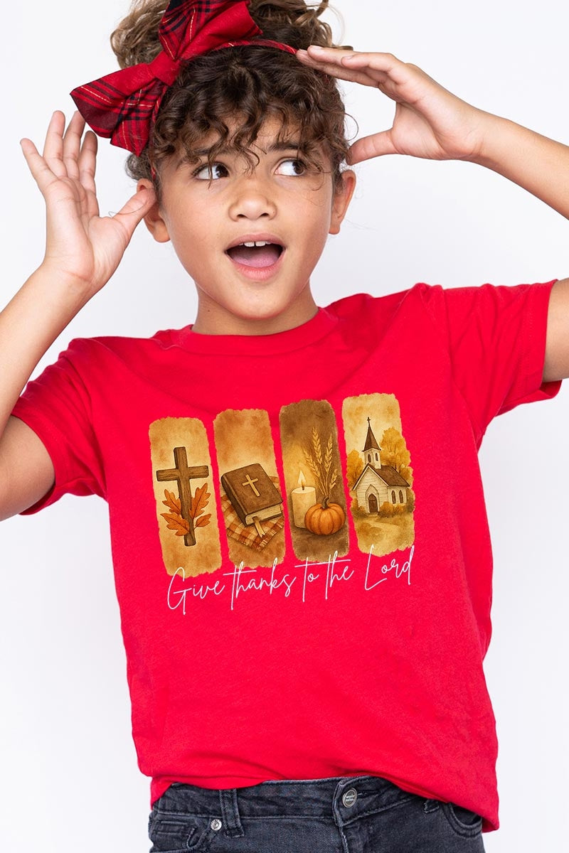 US3001Y-E3169Z Give Thanks To The Lord Kids Graphic Tee $11