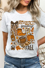 US3001P-E3134 Fall Football Collage Graphic Plus Tee $16