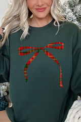 UL180-E3211 Red Bow Christmas Graphic Sweatshirt $20