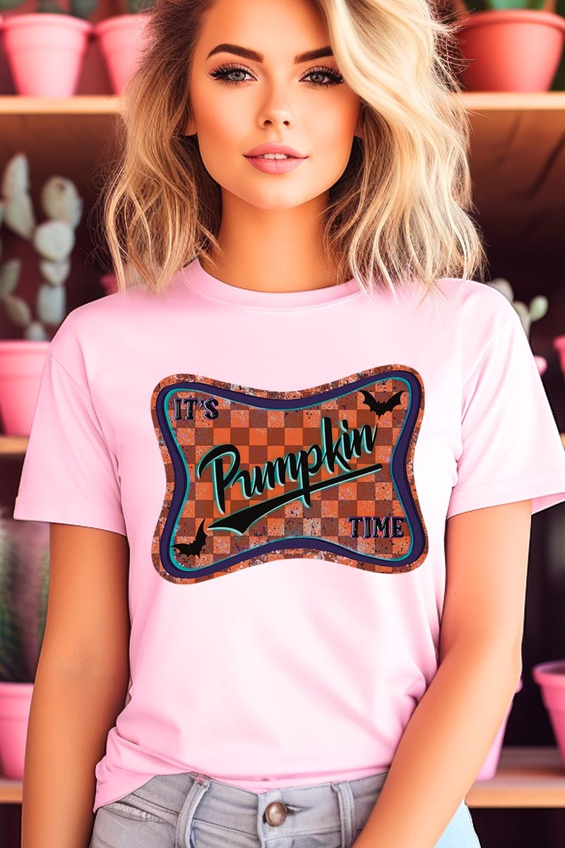 US3001P-E3144 Itu2019s pumpkin time Graphic Plus Tee $16
