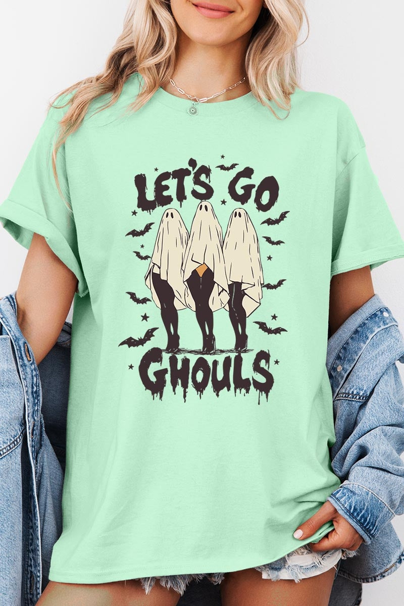 5000P-E3160 Letu2019s Go Ghouls Ghost Graphic Plus Heavy Cotton Tee $12.75