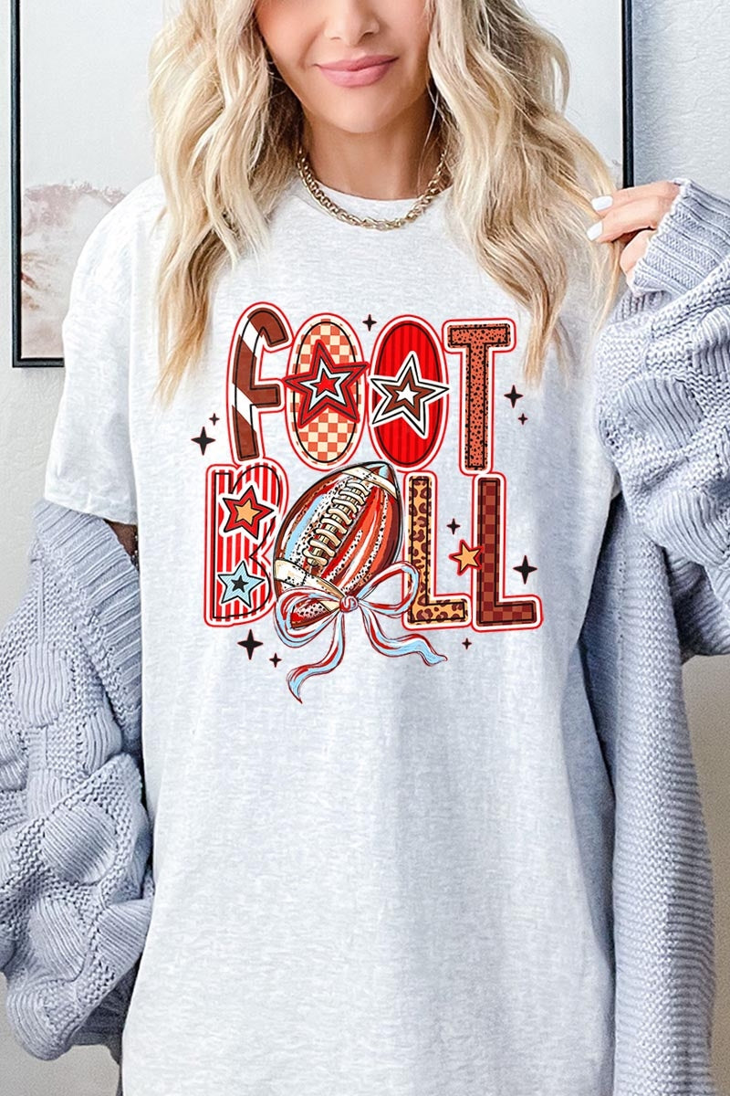 5000-E3053 Brushstroke Football Graphic Heavy Cotton Tee $9