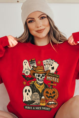 UL180-E3107 Spooky Western Skeleton Graphic Sweatshirt $20