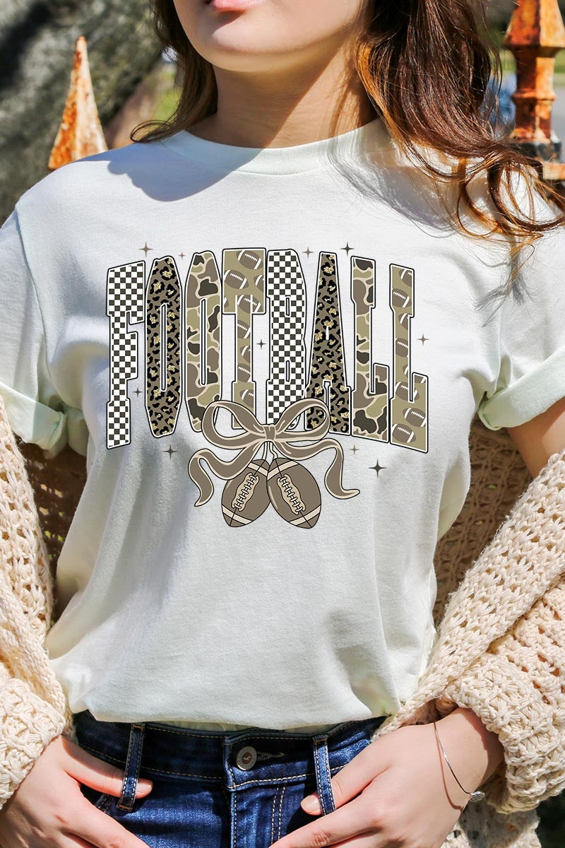 US3001P-E3132 Camo Football Graphic Plus Tee $16
