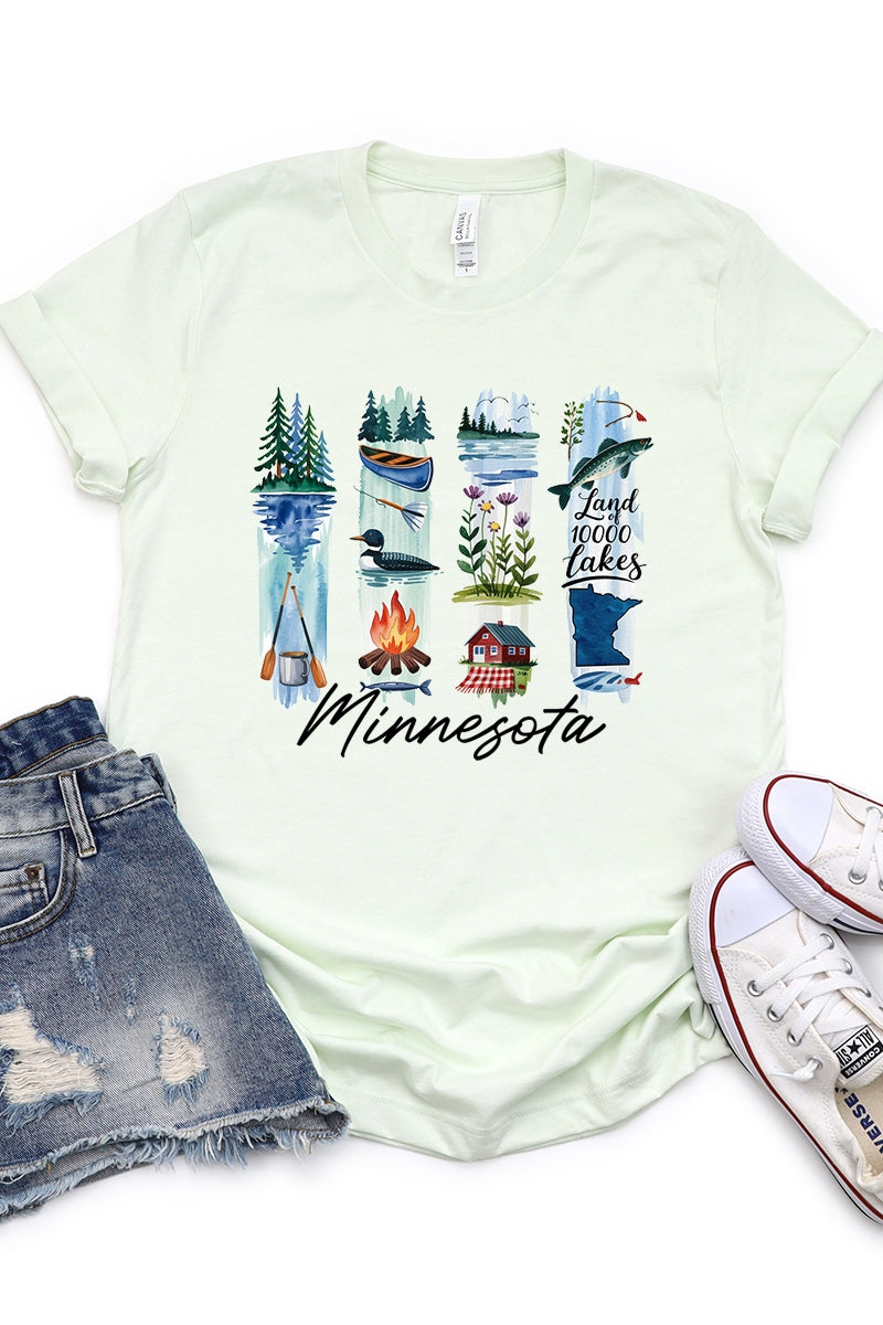 US3001P-E3061MN Minnesota State Brushstroke Graphic Plus Tee $16