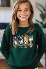 UL180B-E3204Z Savior Is Born Nativity Kids Graphic Sweatshirt $20