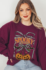 UL180P-E3085 Pumpkin Cherries Graphic Plus Sweatshirt $25