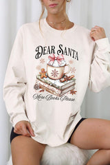 UL240-E3205 Dear Santa Books Graphic Long Sleeve Tee $13.75