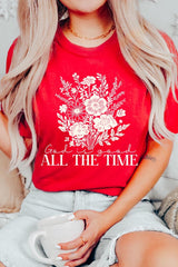 US3001P-E3116 God Is Good Floral Graphic Plus Tee $16