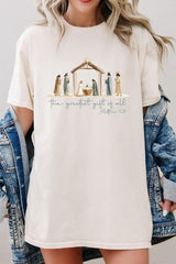 5000-E3183 Nativity Gift Graphic Heavy Cotton Tee $9