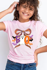 US3001Y-E3120Z Boo Brushstroke Bow Kids Graphic Tee $11