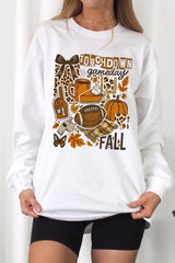 UL240-E3134 Fall Football Collage Graphic Long Sleeve Tee $13.75