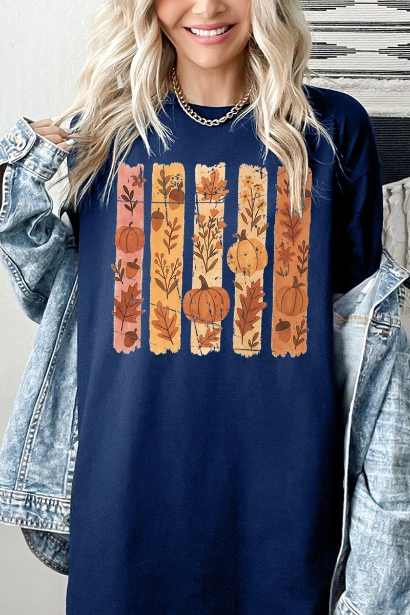 5000-E3110 Brushstroke Boho Fall Graphic Heavy Cotton Tee $9