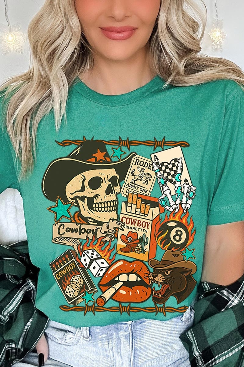 US3001P-E3096 Vintage Western Collage Graphic Plus Tee $16