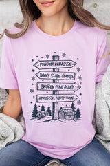 US3001-E3189 Ski Lodge Signs Graphic Tee $12.5