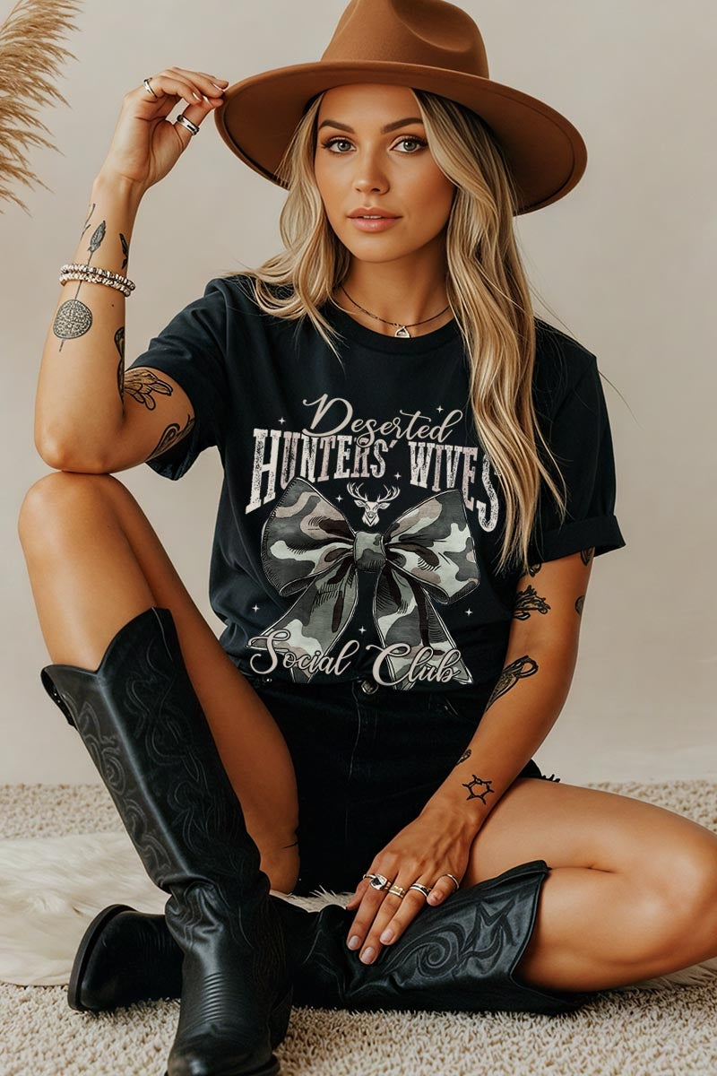 5000-E3193 Huntersu2019 Wives Social Club Graphic Heavy Cotton Tee $9